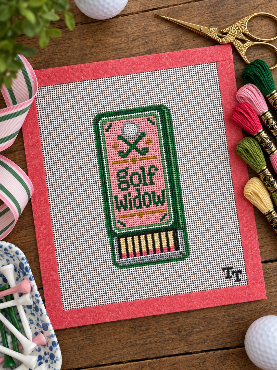 Golf Widow Needlepoint