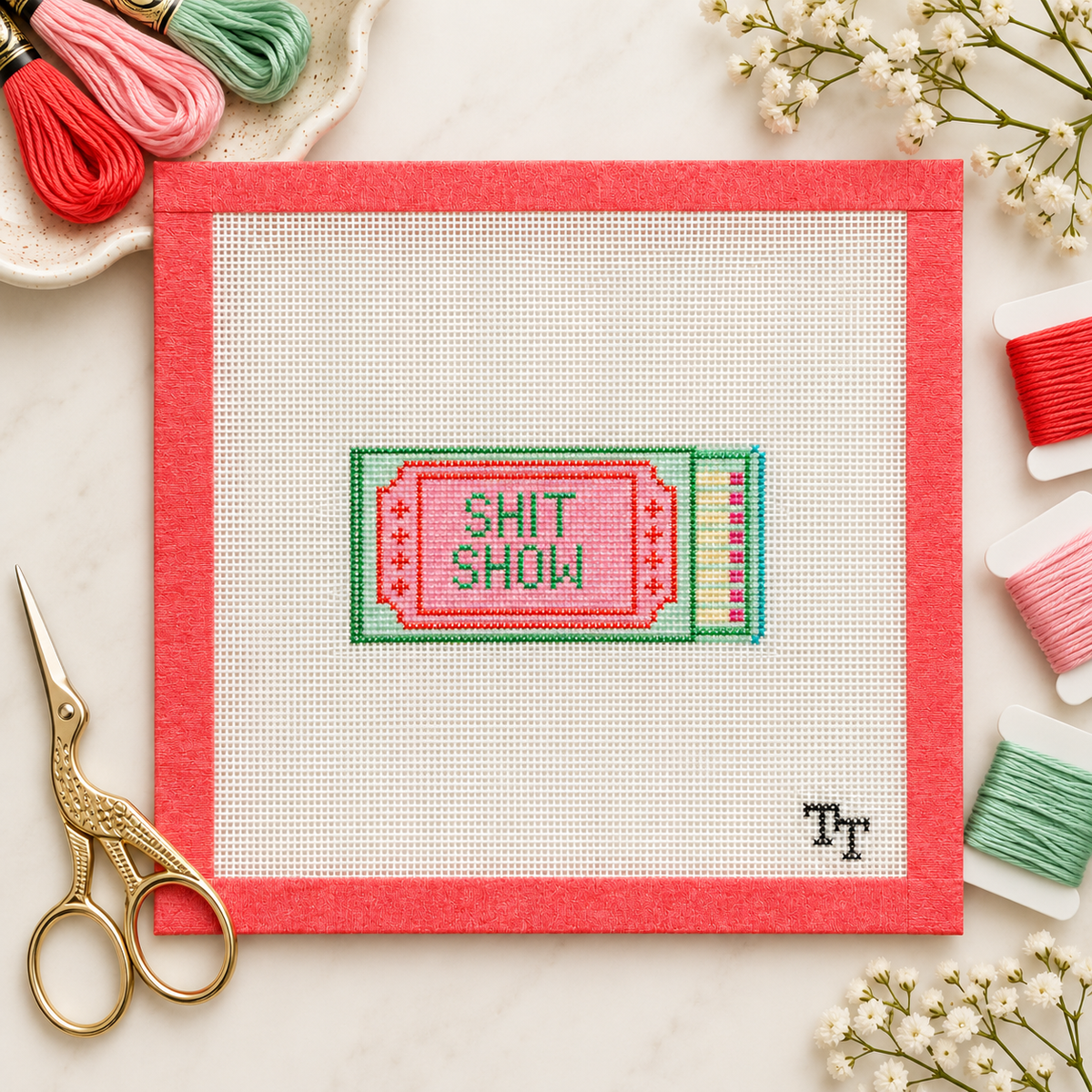 Sh*t Show Matchbox Needlepoint