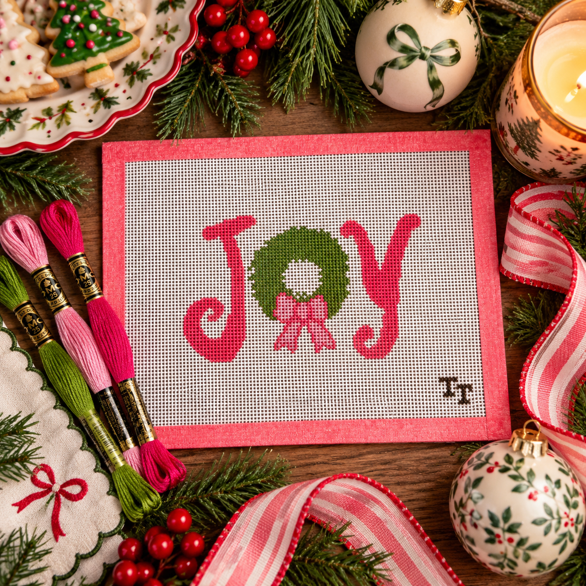 JOY Christmas Needlepoint Canvas