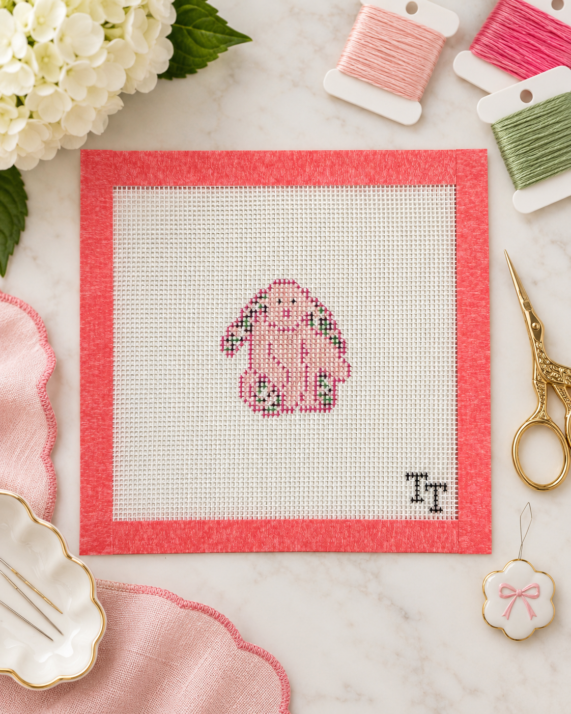 Blossom Bunny Plushie Needlepoint